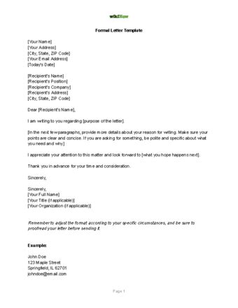 sample letter with thru addressee|4 Ways to Address a Formal Letter .